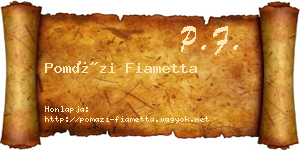 Pomázi Fiametta névjegykártya